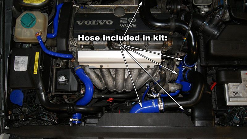 Volvo 850/S70/V70 Turbo 94-98 Druckschläuchen Blau