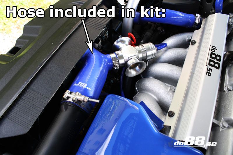 do88-kit40_2 Volvo 850/S70/V70 IC Ladeluftschlauch mit 25mm Anschluss für Umluftventil Blau