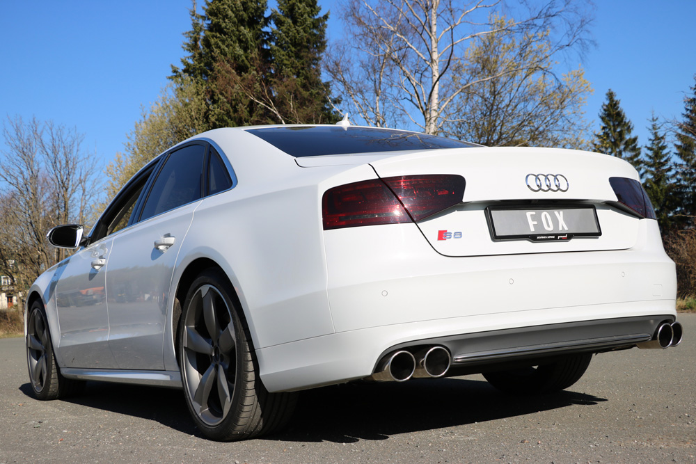 Audi S8 Typ 4H Endschalldämpfer rechts/links zweiflutig - 2x100 Typ 16 rechts/links Audi S8 Typ 4H Endschalldämpfer rechts/links zweiflutig - 2x100 Typ 16 rechts/links