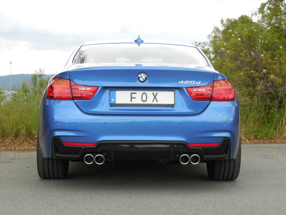 BMW F32 - 420d Coupe M-Paket Endschalldämpfer quer Ausgang rechts/links passend an Rieger Heckschürzeneinsatz 435i/440i Optik - 2x80 Typ 16 rechts/links BMW F32 - 420d Coupe M-Paket Endschalldämpfer quer Ausgang rechts/links passend an Rieger Heckschürzeneinsatz 435i/440i Optik - 2x80 Typ 16 rechts/links