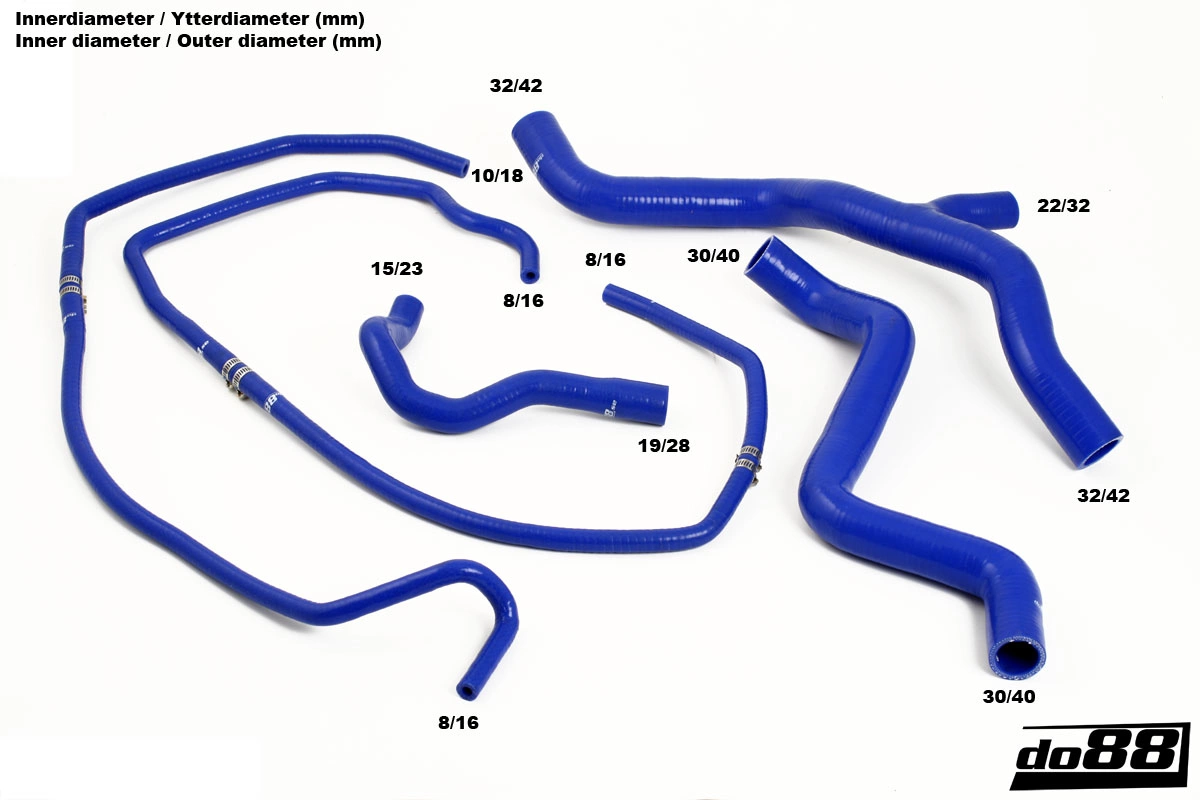 do88-kit38-r_2 Volvo C30/C70/S40/V50 Turbo 04-13 Kühlerschläuche Blau