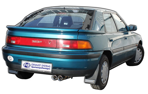 Mazda 323 Typ BG/ MX3 Typ EC Endschalldämpfer mit Flansch - 2x80 Typ 13 Mazda 323 Typ BG/ MX3 Typ EC Endschalldämpfer mit Flansch - 2x80 Typ 13