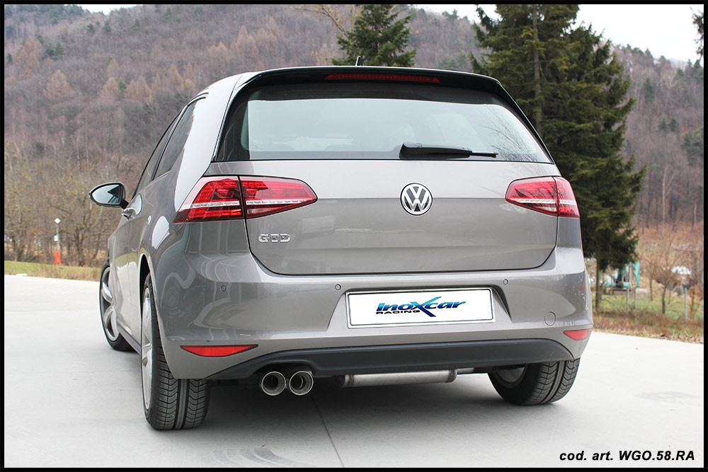 GOLF 7 2.0 GTD (184PS) Sportauspuff 2x80mm RACING Edelstahl GOLF 7 2.0 GTD (184PS) Sportauspuff 2x80mm RACING Edelstahl