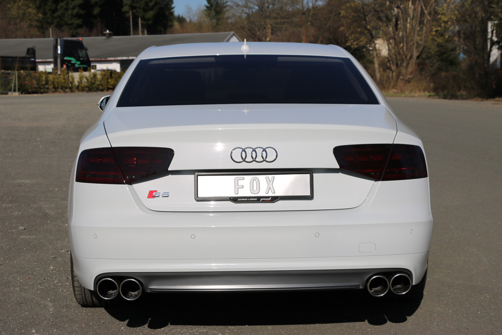 Audi S8 Typ 4H Endschalldämpfer rechts/links zweiflutig - 2x100 Typ 16 rechts/links Audi S8 Typ 4H Endschalldämpfer rechts/links zweiflutig - 2x100 Typ 16 rechts/links