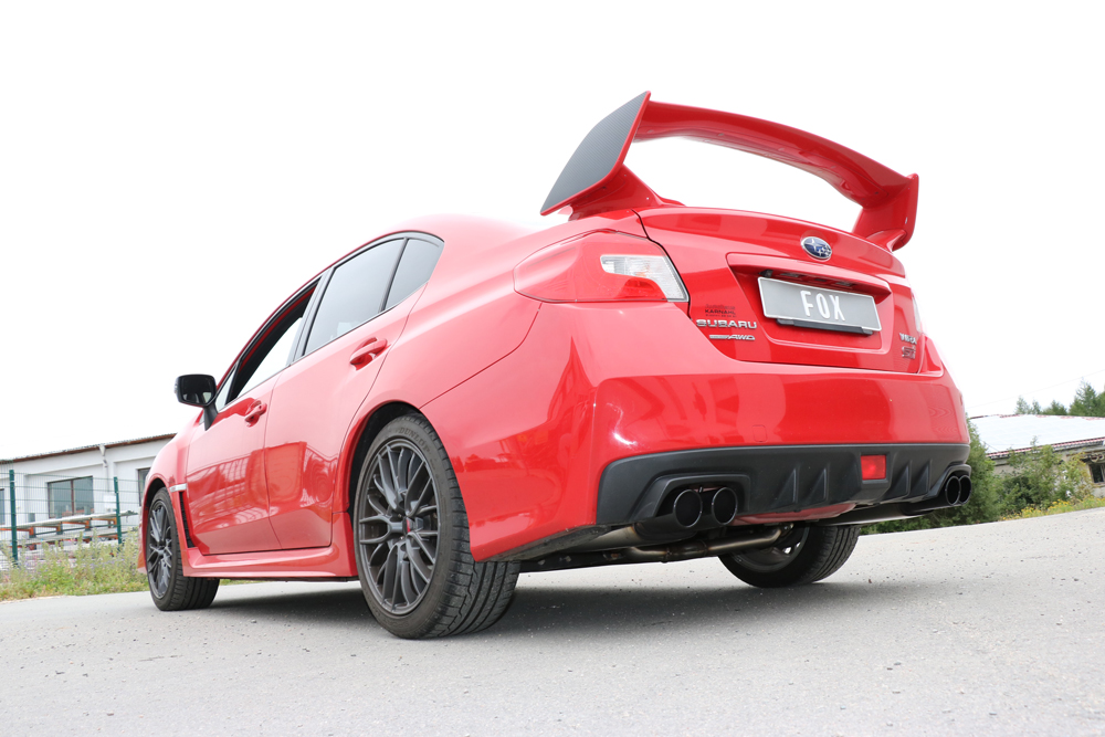 Subaru WRX - V1 - Stufenheck Endschalldämpfer rechts/links zweiflutig - 2x90 Typ 12 rechts/links schwarz emalliert