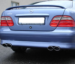Mercedes CLK Typ 208 Endschalldämpfer Ausgang rechts/links - 2x88x74 Typ 32 rechts/links Mercedes CLK Typ 208 Endschalldämpfer Ausgang rechts/links - 2x88x74 Typ 32 rechts/links