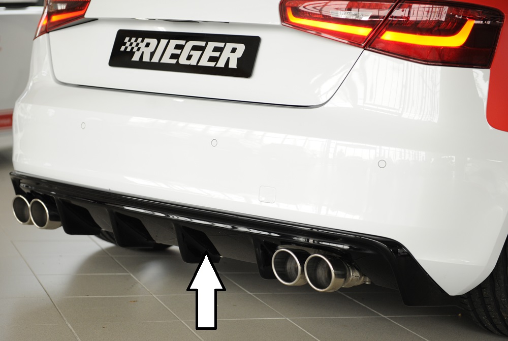 Rieger Heckeinsatz - Audi A3 8V 3-tür. (Schrägheck 8V1)5-tür. (Sportback 8VA) Rieger Heckschürze neues Design - Audi A3 8L A3 (8L) - 3-tür., 5-tür.