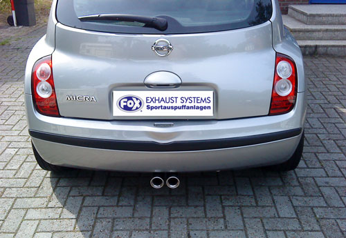Nissan Micra K12 für Modelle mit Flansch Endschalldämpfer Ausgang mittig - 2x76 Typ 13 Nissan Micra K12 für Modelle ohne Flansch Endschalldämpfer Ausgang mittig - 2x76 Typ 13