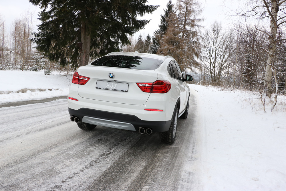 BMW X4 F26 ohne M-Paket Endschalldämpfer quer Ausgang rechts/links - 2x90 Typ 25 rechts/links BMW X4 F26 ohne M-Paket - 35i 35d Endschalldämpfer quer Ausgang rechts/links - 2x90 Typ 25 rechts/links