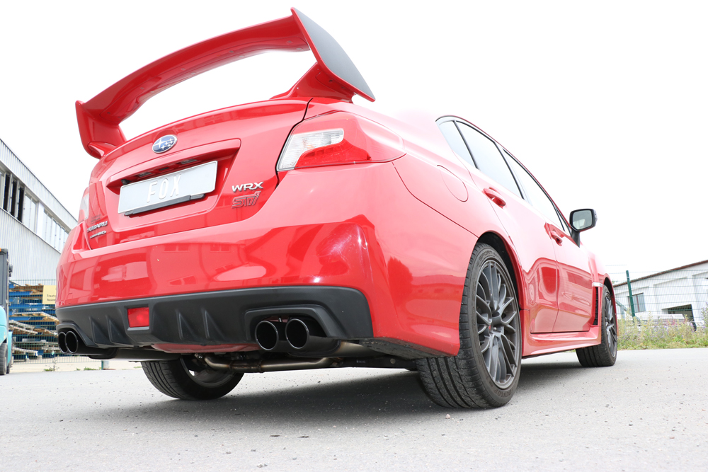 Subaru WRX - V1 - Stufenheck Endschalldämpfer rechts/links zweiflutig - 2x90 Typ 12 rechts/links schwarz emalliert