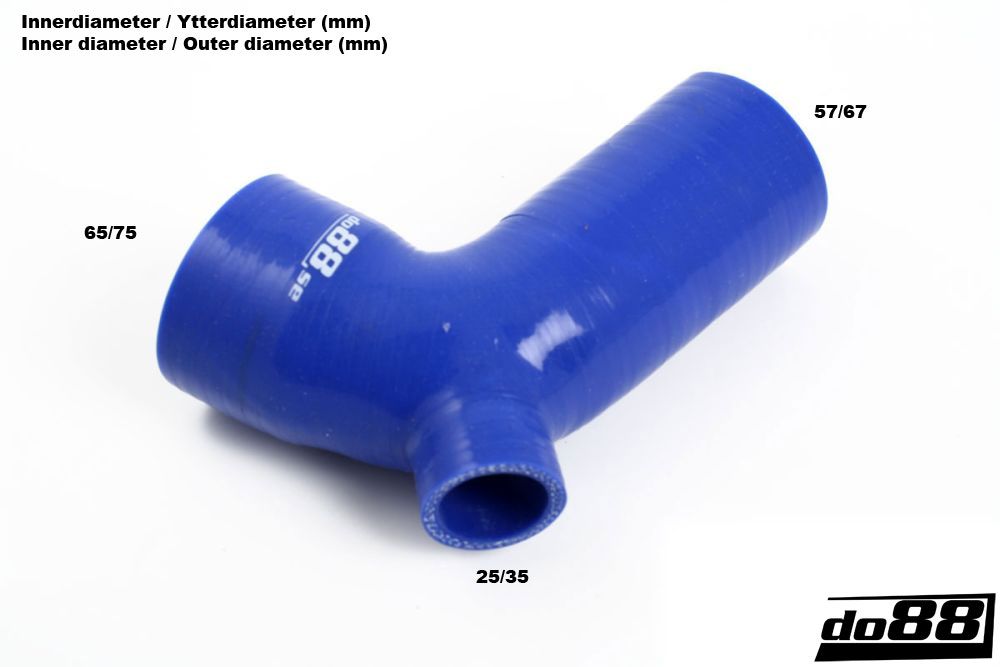 Volvo 850/S70/V70 IC Ladeluftschlauch mit 25mm Anschluss für Umluftventil Blau