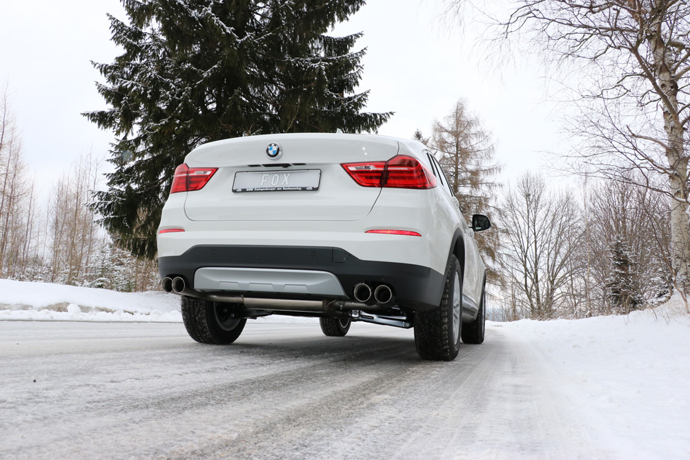 BMW X4 F26 ohne M-Paket - 35i 35d Endschalldämpfer quer Ausgang rechts/links - 2x90 Typ 25 rechts/links