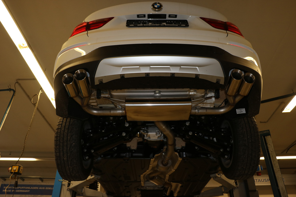 BMW X4 F26 ohne M-Paket - 35i 35d Endschalldämpfer quer Ausgang rechts/links - 2x90 Typ 25 rechts/links
