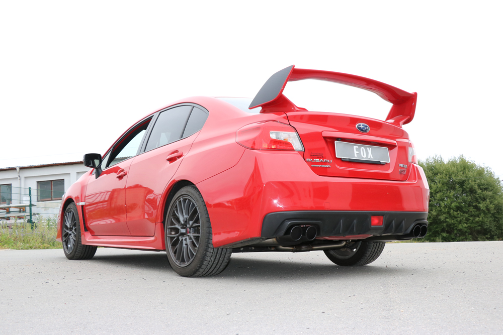 Subaru WRX - V1 - Stufenheck Endschalldämpfer rechts/links zweiflutig - 2x90 Typ 12 rechts/links schwarz emalliert