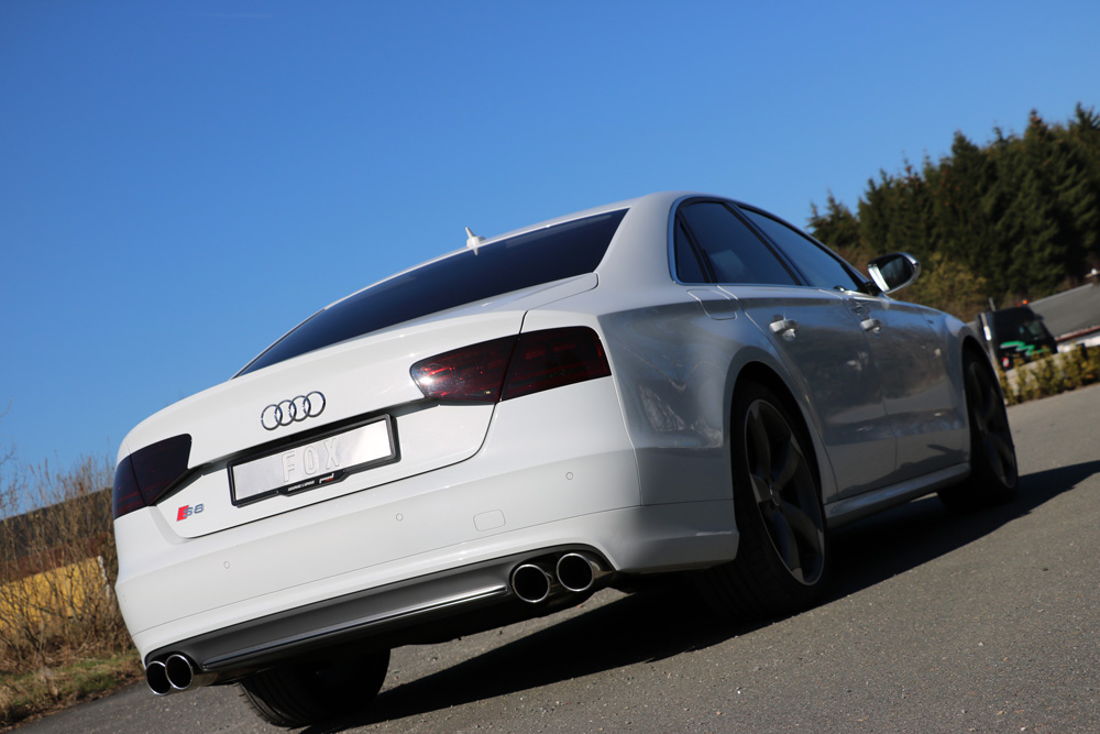 Audi S8 Typ 4H Endschalldämpfer rechts/links zweiflutig - 2x100 Typ 16 rechts/links Audi S8 Typ 4H Endschalldämpfer rechts/links zweiflutig - 2x100 Typ 16 rechts/links